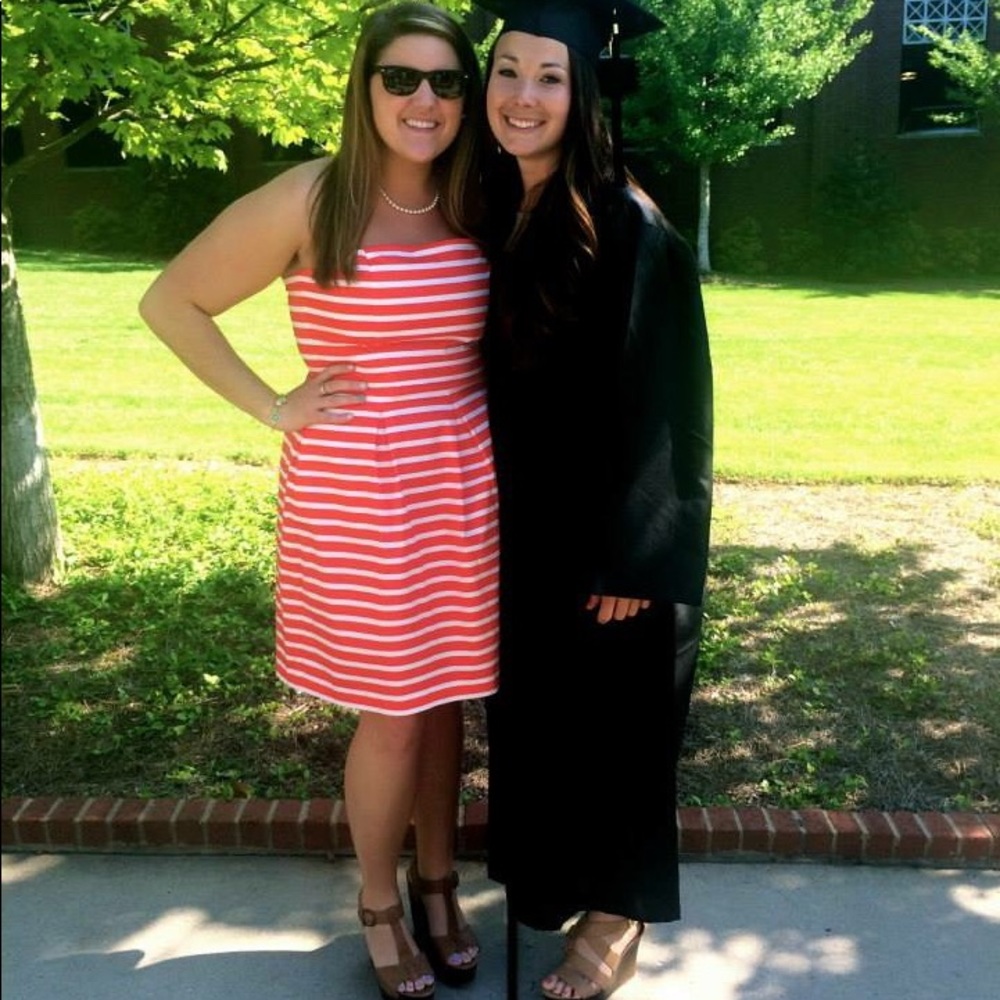 Striped strapless dress